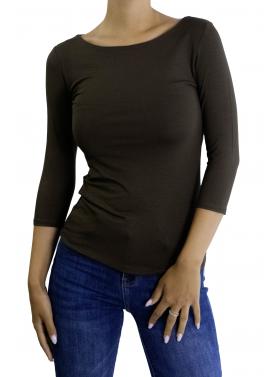 Maglia con scollo a barca con manica 3/4